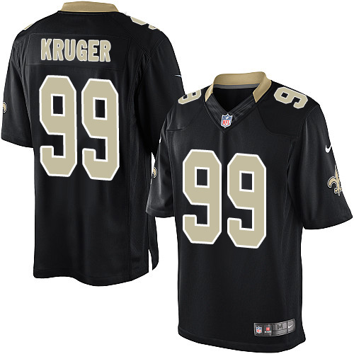 Men's Limited Paul Kruger Nike Jersey Black Home - #99 NFL New Orleans Saints